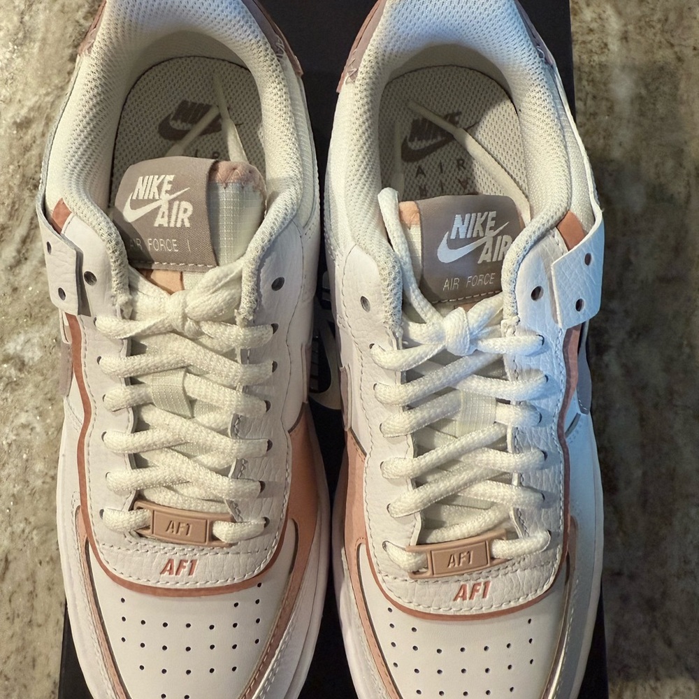 Nike W AF1 Shadow White and Amethyst Sneakers